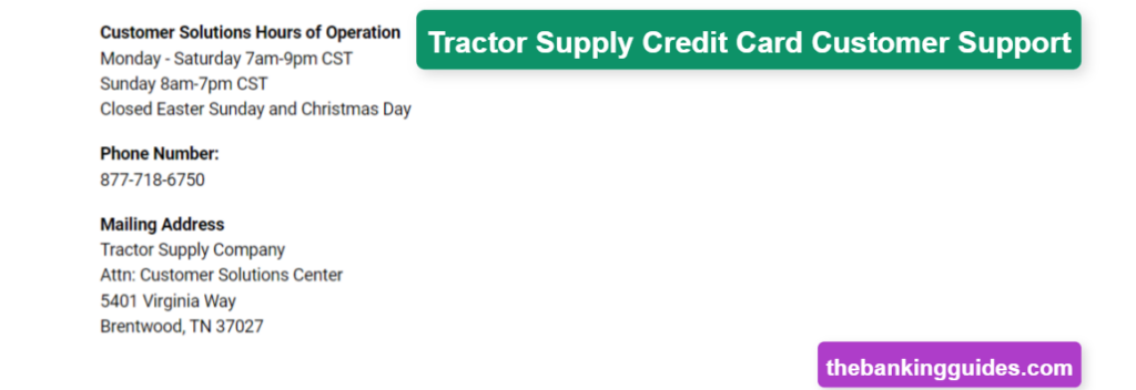 Assistance for Tractor Supply Credit Card Holders: Customer Support